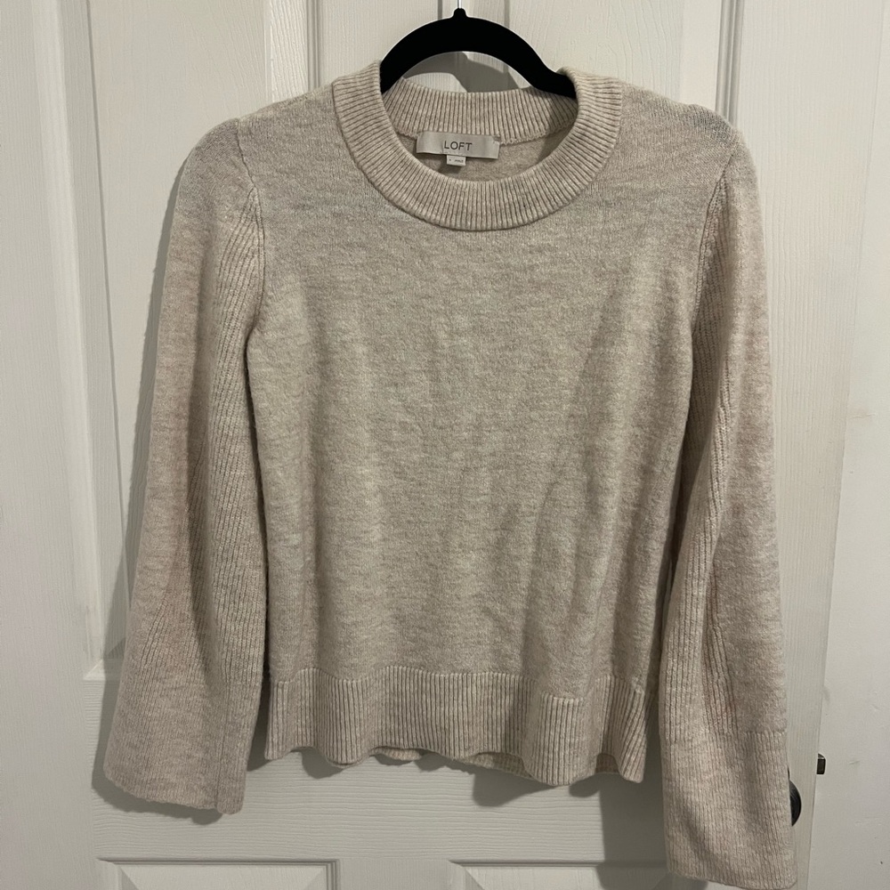 LOFT Light Beige Knit Sweater